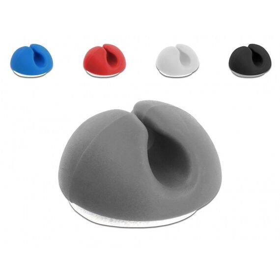DeLOCK 18294 Kabel-Organizer Tisch/Wand Kabelhalter Schwarz, Blau, Grau, Rot, Weiß 10 Stück(e)