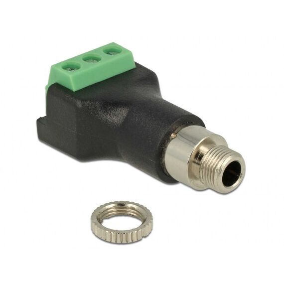 DeLOCK 65878 Kabeladapter 3 pin 3.5 mm Schwarz, Grün, Edelstahl