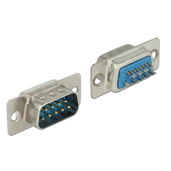 DeLOCK 65881 Drahtverbinder Sub-D 9 pin Blau, Silber