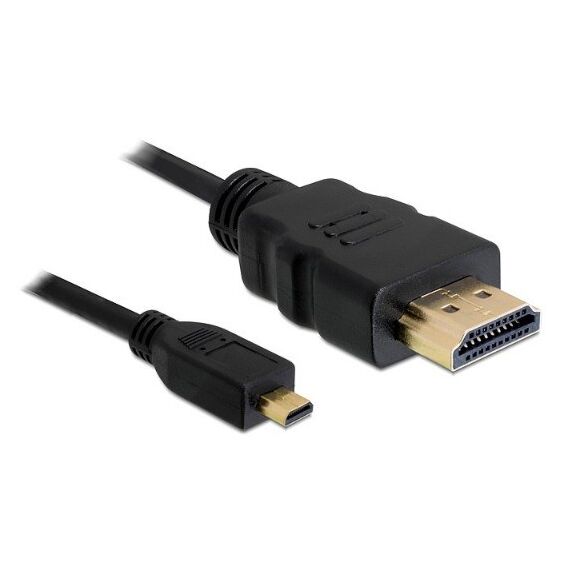 DeLOCK 82661 HDMI-Kabel 1 m HDMI Typ A (Standard) HDMI Typ D (Mikrofon) Schwarz