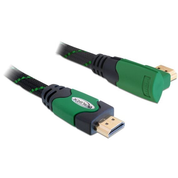 DeLOCK 5m High Speed HDMI 1.4 HDMI-Kabel HDMI Typ A (Standard) Schwarz, Grün, Farbe: Schwarz, Grün
