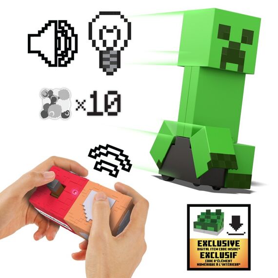 Minecraft explodierender ferngesteuerter Creeper mit Lichtern und Geräuschen, 10 Explosionspartikel und DLC-Code, 5 image