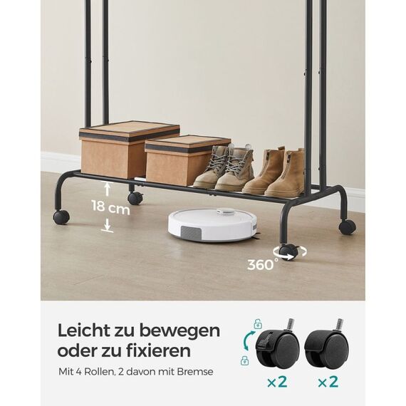 Songmics HSR107B01 Gaderobe Bodenstehend Schwarz, 7 image