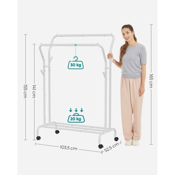 Songmics HSR107W01 Gaderobe Bodenstehend Weiß, 9 image