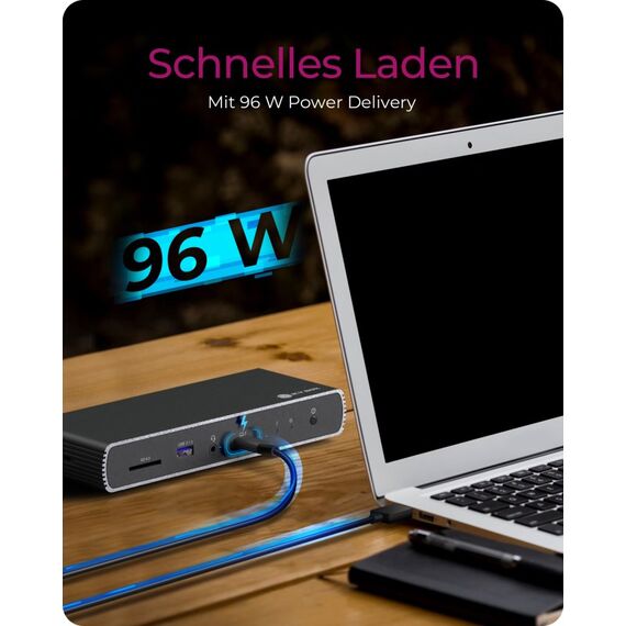 ICY BOX IB-DK8801-TB4, 10-in-1 Thunderbolt™ 4 Type-C® DockingStation auf 2x Thunderbolt 4 und 4x USB 3.2 Gen 2 Type-A Schnittstellen, SD Kartenleser, 2,5 Gbit, 6 image