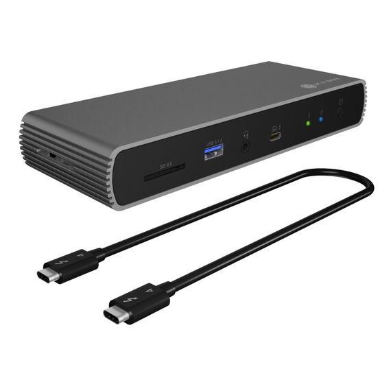 ICY BOX IB-DK8801-TB4, 10-in-1 Thunderbolt™ 4 Type-C® DockingStation auf 2x Thunderbolt 4 und 4x USB 3.2 Gen 2 Type-A Schnittstellen, SD Kartenleser, 2,5 Gbit, 8 image