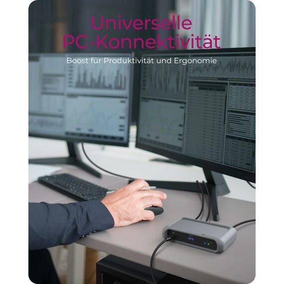 ICY BOX IB-HUB801-TB4, Thunderbolt™ 4 Type-C® HUB auf 3x Thunderbolt 4 und 1x USB 3.2 Gen 2 Type-A Schnittstellen