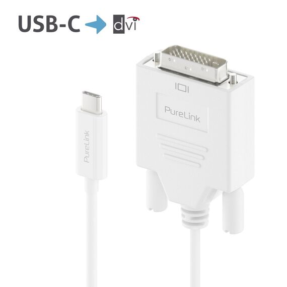 PureLink IS2210-010 Videokabel-Adapter 1 m USB Typ-C DVI-D Weiß