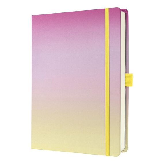 JOLIE JB101 Notizbuch A5+ 100 Blätter Elfenbein, Pink, Gelb, Farbe: Elfenbein, Pink, Gelb