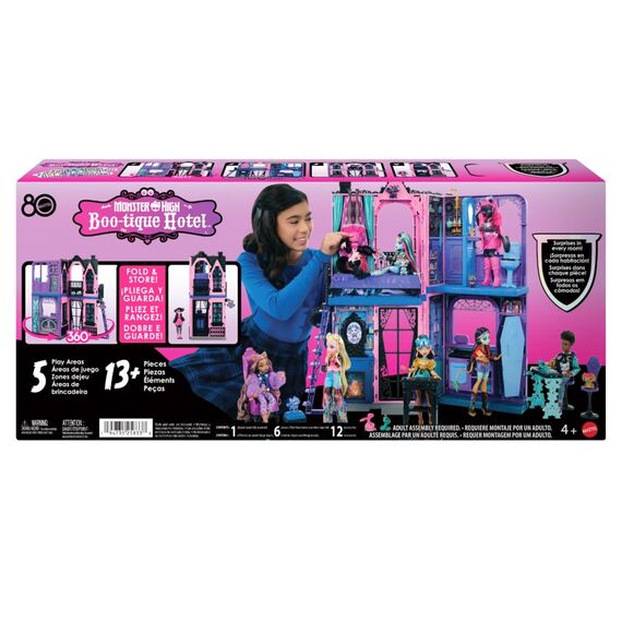 Monster High Buh-tique Hotel Puppenhaus mit gruseligen Überraschungen in jedem Raum und mehr als 13 Zubehörteilen, 6 image