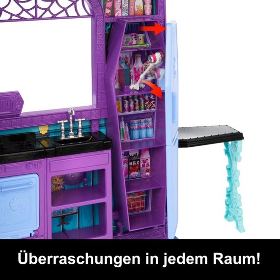 Monster High Buh-tique Hotel Puppenhaus mit gruseligen Überraschungen in jedem Raum und mehr als 13 Zubehörteilen, 9 image