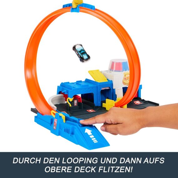 Hot Wheels City Super Polizeiwache-Spielset mit Spielzeug-Polizeiwagen im Maßstab 1:64 und anpassbarer Rennbahn mit Looping., 6 image