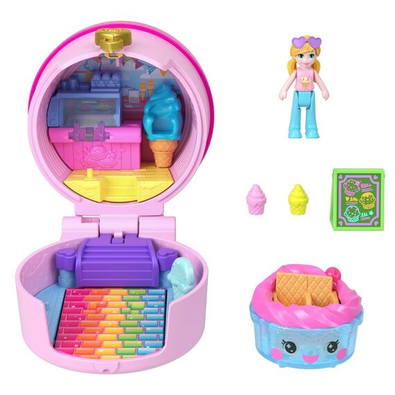 Polly Pocket Tiny Take Out Reveal-Sortiment, Minipuppen und Schatullen mit Spielzeugautos, Fahrzeugkollektion mit dem Thema Essen, 5 image