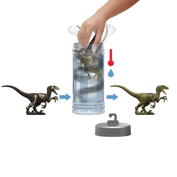 Jurassic World Dino Reveal Dinosaurierspielzeuge, warmes Wasser macht gesamte Farbgebung sichtbar, Auspacken & Farbwechsel, 4 image