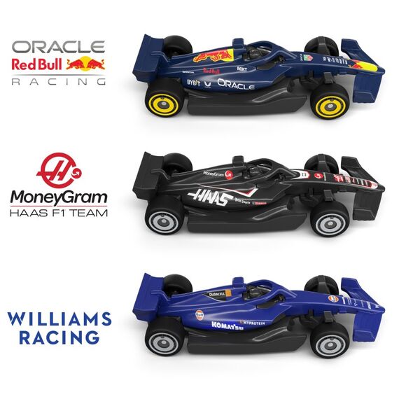 Hot Wheels Race Formel 1 Grand Prix-Rennstrecke-Trackset mit 3 Die-Cast-Spielzeugautos im Maßstab 1:64, 3 image