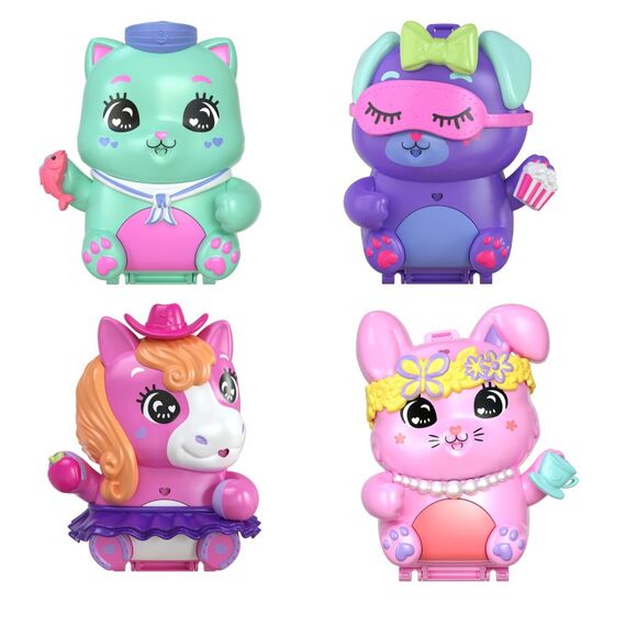 Polly Pocket Schatullen Spielsets mit Puppe, Haustier und Accessoires, Reisespielzeuge mit Überraschungen, 4 image
