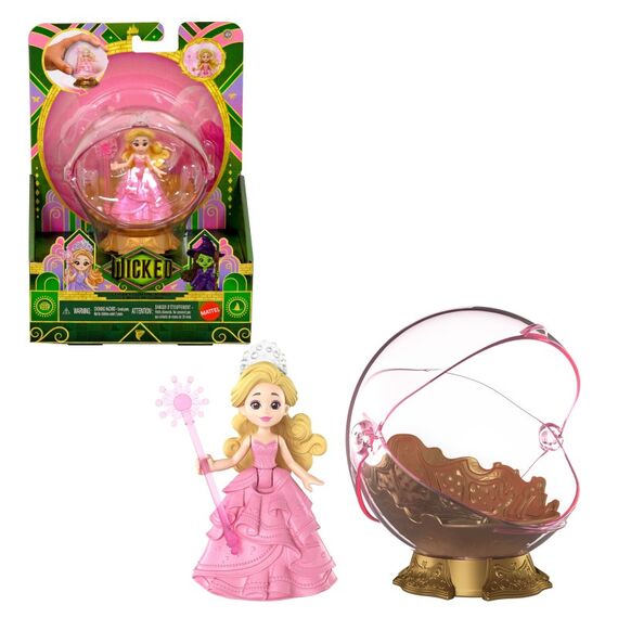 Mattel Universal Pictures Wicked Glindas schwebende Blase Spielzeug mit Fahrzeug und kleiner Glinda-Puppe