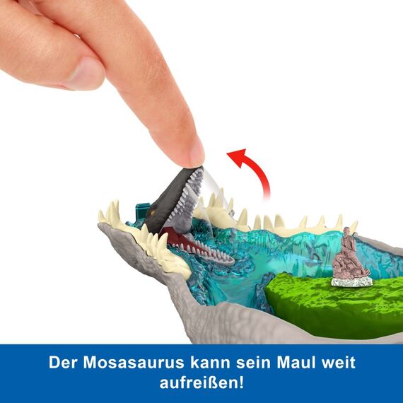 Jurassic World Rebirth, kleines Abenteuer-Spielset in Form eines Spinosaurus-Kopfes, interaktive Funktionen und Figuren, 10 image