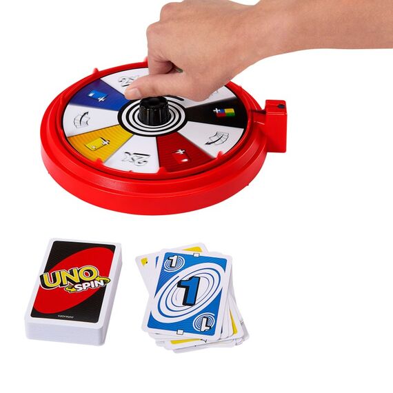 Mattel Games UNO Spin Kartenspiel für Kinder, Erwachsene und Spieleabende mit der Familie, klassisches Spiel mit Drehscheibe, 4 image