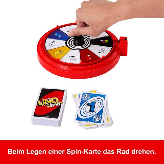 Mattel Games UNO Spin Kartenspiel für Kinder, Erwachsene und Spieleabende mit der Familie, klassisches Spiel mit Drehscheibe, 8 image