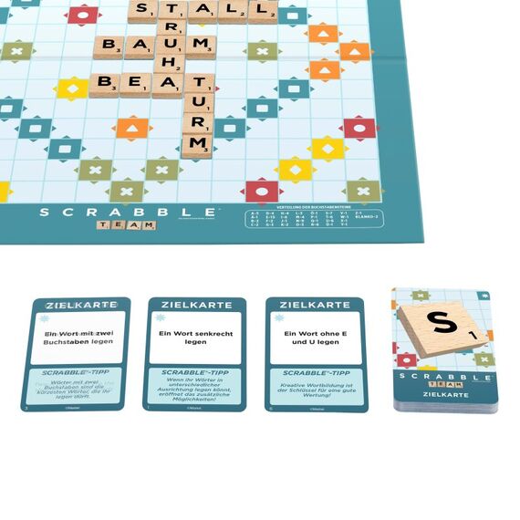 Mattel Games Scrabble Brettspiel, Familienwortspiel mit Buchstabensteinen und Buchstabenbänkchen, zwei Spielmöglichkeiten, deutsche Ausgabe, 3 image