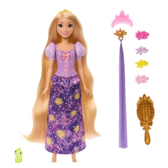 Disney Princess Rapunzel Modepuppe mit 5 Leuchtaktivierungspunkten, Pascal-Figur und 7 Zubehörteilen, 7 image