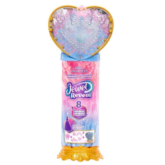 Disney Princess Jewel Reveal Cinderella Modepuppe mit 8 Überraschungen wie Juwelenbox und Zubehörteilen, 6 image