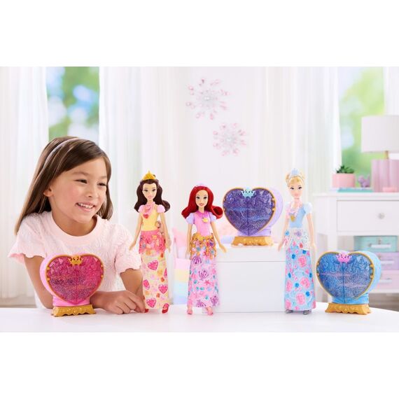 Disney Princess Jewel Reveal Belle Modepuppe mit 8 Überraschungen wie Juwelenbox und Zubehörteilen, 7 image