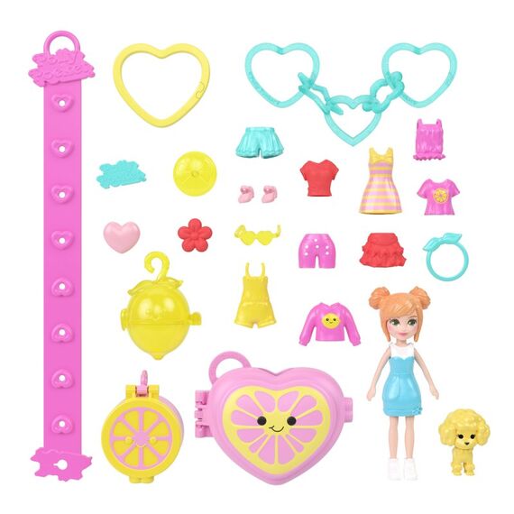 Polly Pocket Puppen und Haustiere, Armband-Style-Kit, Moden und Schlüsselanhänger-Zubehör, Schatulle zum Tragen, 3 image