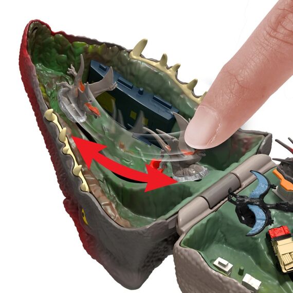 Jurassic World : Die Wiedergeburt, kleines Abenteuer-Spielset in Form eines Distortus-Rex-Kopfes, interaktive Funktionen und Figuren, 5 image