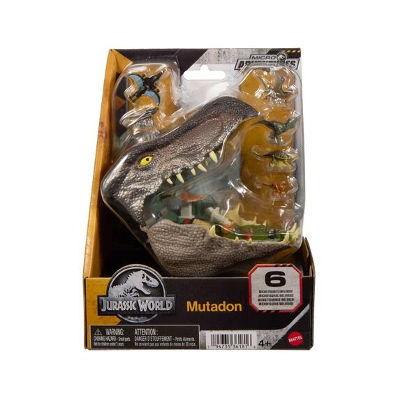 Jurassic World : Die Wiedergeburt, kleines Abenteuer-Spielset in Form eines Distortus-Rex-Kopfes, interaktive Funktionen und Figuren, 6 image