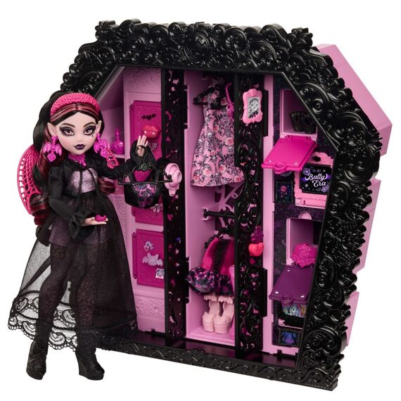 Monster High Skulltimate Secrets Ultimate Skulltimate-Spielset mit Draculaura-Puppe mit mehr als 40 Zubehörteilen