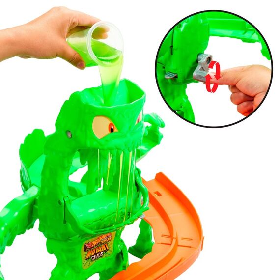 Hot Wheels Monster Trucks Mutant Monster Duell Spielset mit Spielzeug-Truck und Schleim, 3 image