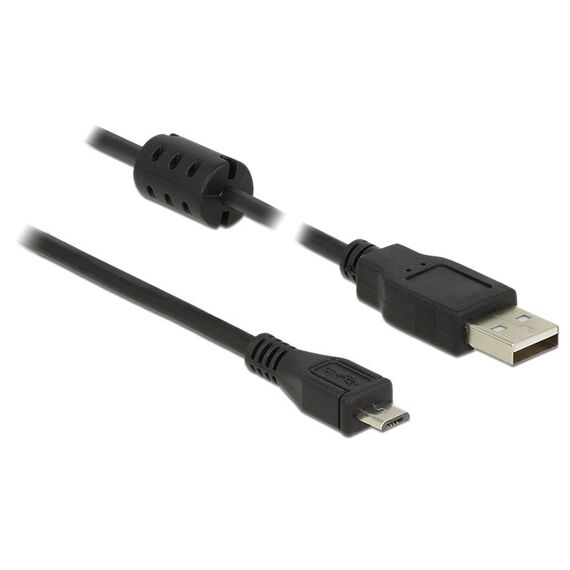 DeLOCK 3m, USB 2.0-A/USB 2.0 Micro-B USB Kabel USB A Micro-USB B 0,48 Gbit/s Schwarz, Farbe: Schwarz, Länge: 3 m