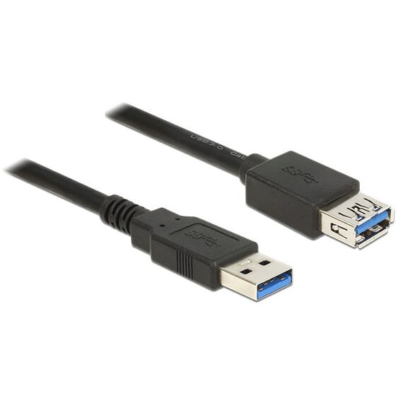DeLOCK 85058 USB Kabel USB 3.2 Gen 1 (3.1 Gen 1) 5 m USB A 5 Gbit/s Schwarz, Farbe: Schwarz, Länge: 5 m