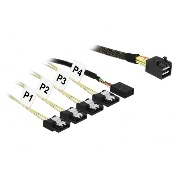 DeLOCK 85732 Serial Attached SCSI (SAS)-Kabel 1 m Schwarz, Grün