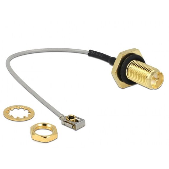 DeLOCK 89926 Koaxialkabel Koaxial 0,1 m SMA MHF I LK Schwarz, Grau