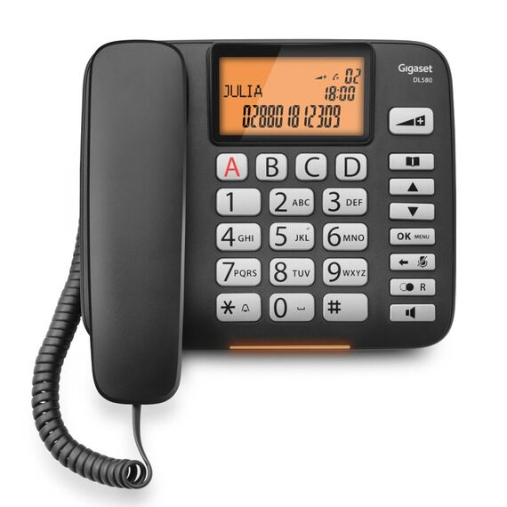 Gigaset DL 580 Analoges Telefon Anrufer-Identifikation Schwarz, 3 image