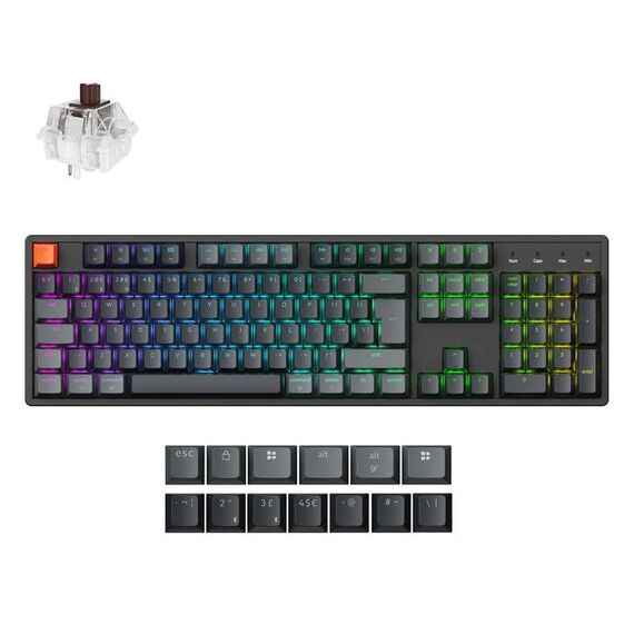 Keychron K10 Version 2 Tastatur Universal USB + Bluetooth QWERTY Englisch Schwarz, Grau