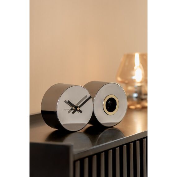 Karlsson KA5789CH Wand- /Tischuhr Analoge Uhr Rund Chrom, Farbe: Chrom, 3 image