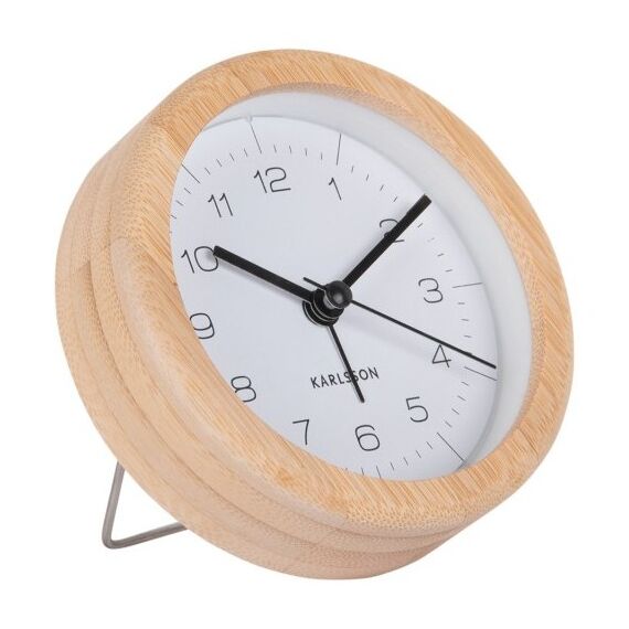 Karlsson Neat Quarzwecker Weiß, Holz, Farbe: Weiß, Holz