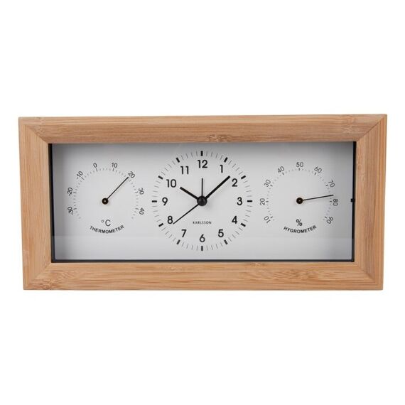 Karlsson Neat Quarzwecker Weiß, Holz, Farbe: Weiß, Holz