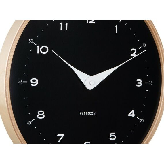 Karlsson Osado Dome Analoge Uhr Kreis Schwarz, Holz, Farbe: Schwarz, Holz, 3 image