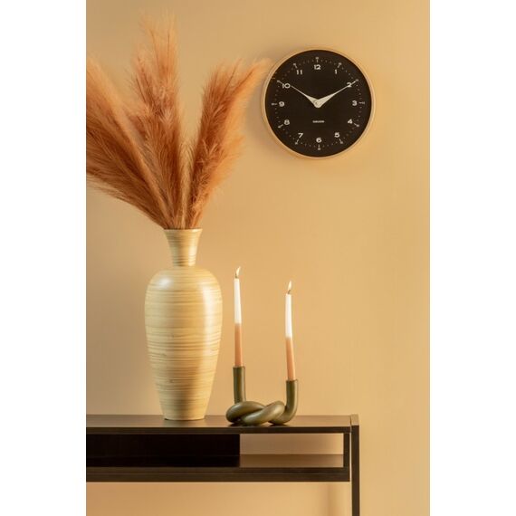 Karlsson Osado Dome Analoge Uhr Kreis Schwarz, Holz, Farbe: Schwarz, Holz, 4 image