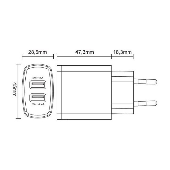 Alpha Elettronica KD503/2 Ladegerät für Mobilgeräte Smartphone, Tablets Schwarz AC Drinnen, 3 image