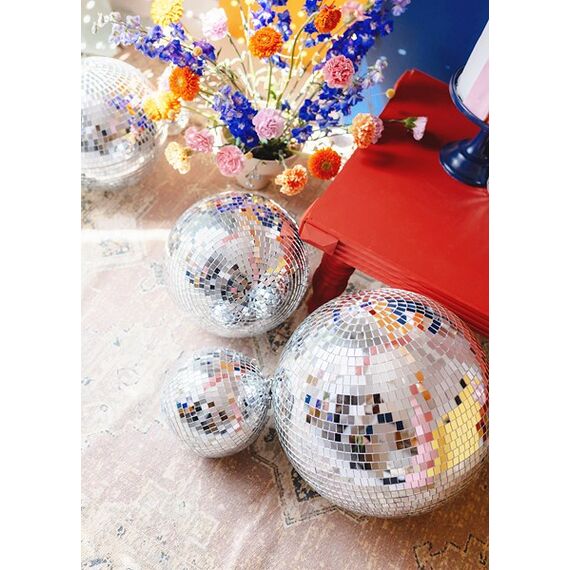 PartyDeco Disco-Spiegelkugel, Silber, 30 cm, 2 image