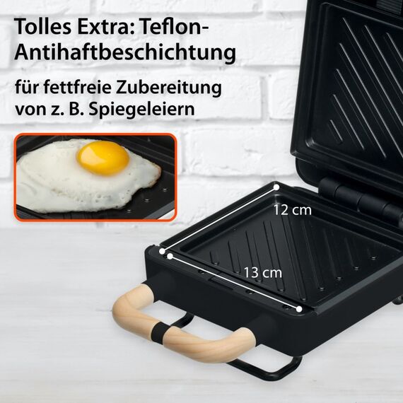 ADE KG2138-3 Sandwich-Toaster 600 W Schwarz, Farbe: Schwarz, 5 image