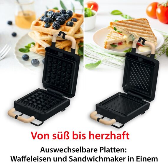 ADE KG2138-3 Sandwich-Toaster 600 W Schwarz, Farbe: Schwarz, 6 image