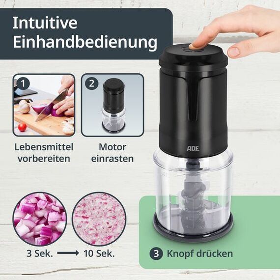 ADE KG2401-1 Elektrischer Essenszerkleinerer 0,5 l 400 W Schwarz, Transparent, 4 image