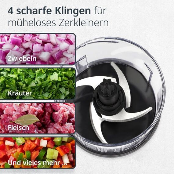 ADE KG2401-1 Elektrischer Essenszerkleinerer 0,5 l 400 W Schwarz, Transparent, 5 image